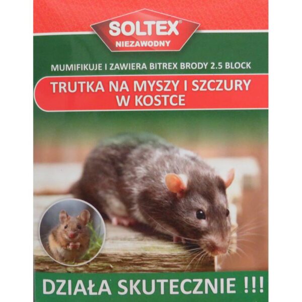 Kostka zwalczająca szczury i myszy 100g Soltex