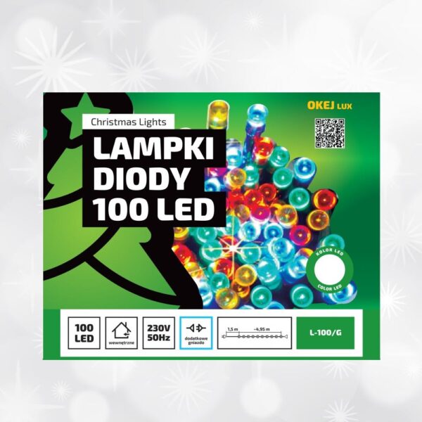Łańcuch świetlny 100 LED wewnętrzny