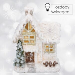 Figurka świąteczna - domek LED biały 23,5cm