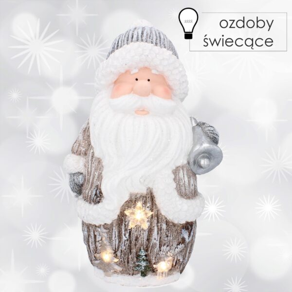 Figurka świetlna LED - Mikołaj z dzwonkiem- 39cm